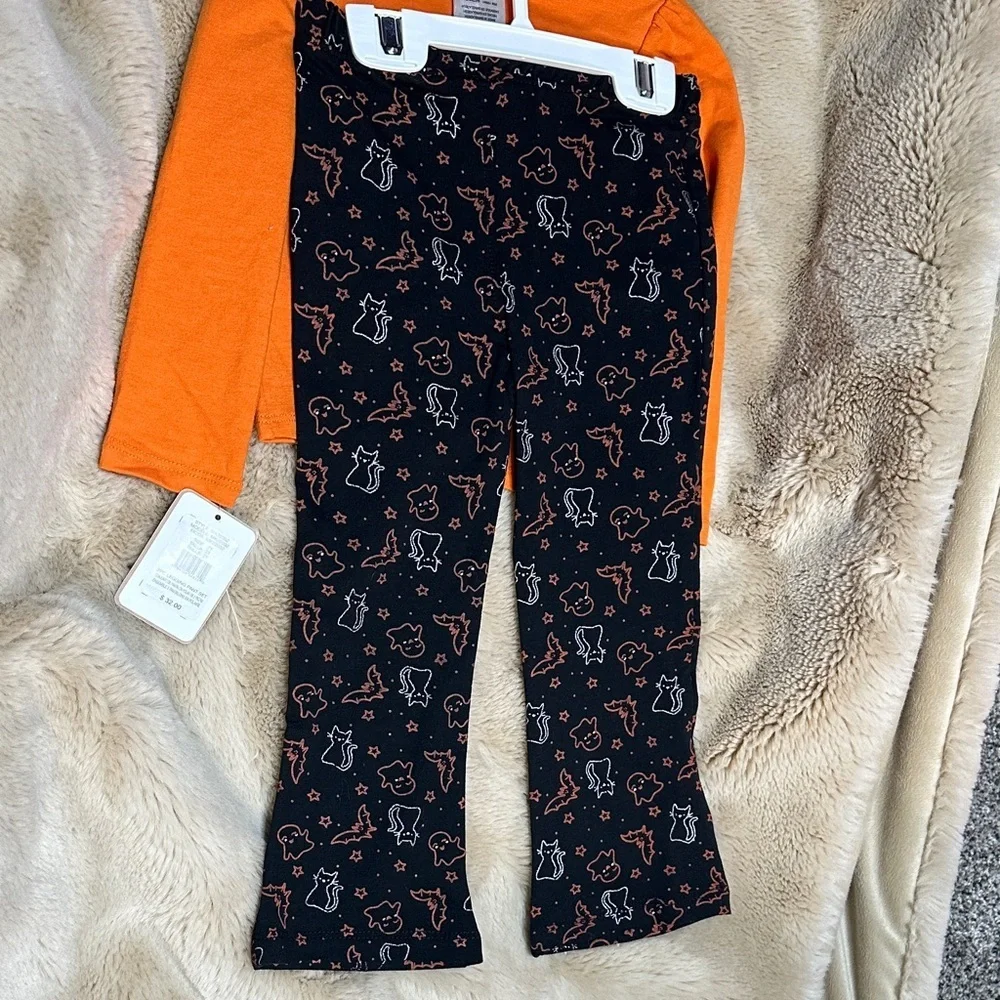 NEW Magical Kids Orange Halloween Ghost Trick or Treat 2 pc Outfit Set